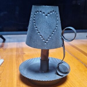 Source Unknown Rustic Metal Candle Holder with Heart Design